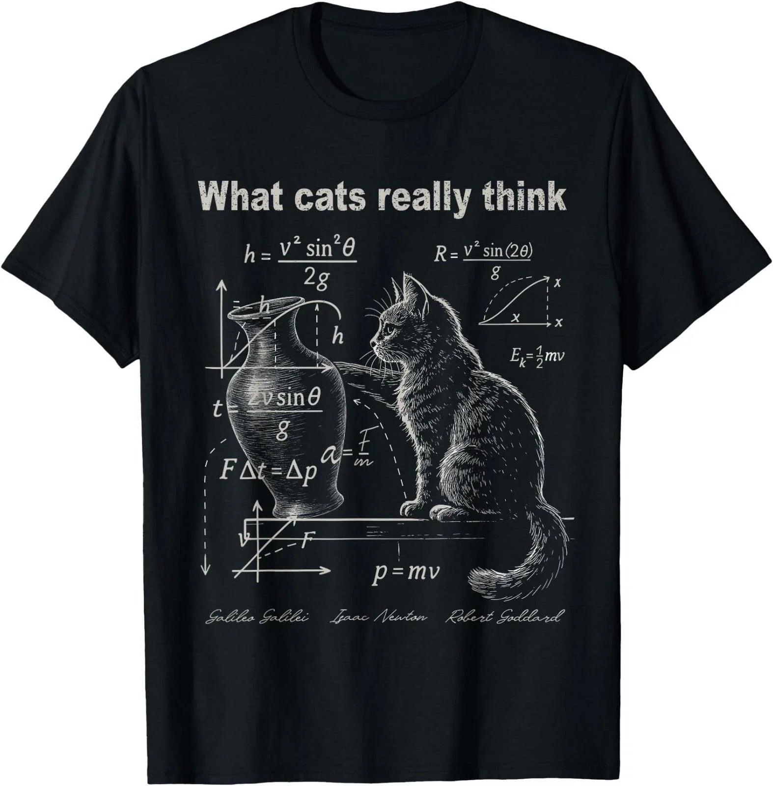 Funny Cat Physics Humor Design What Cats Really Think T-Shirt Unisex T-shirt, Sweatshirt, Hoodie, Long Sleeve Tee - T-Shirt, Sweatshirt, Hoodie