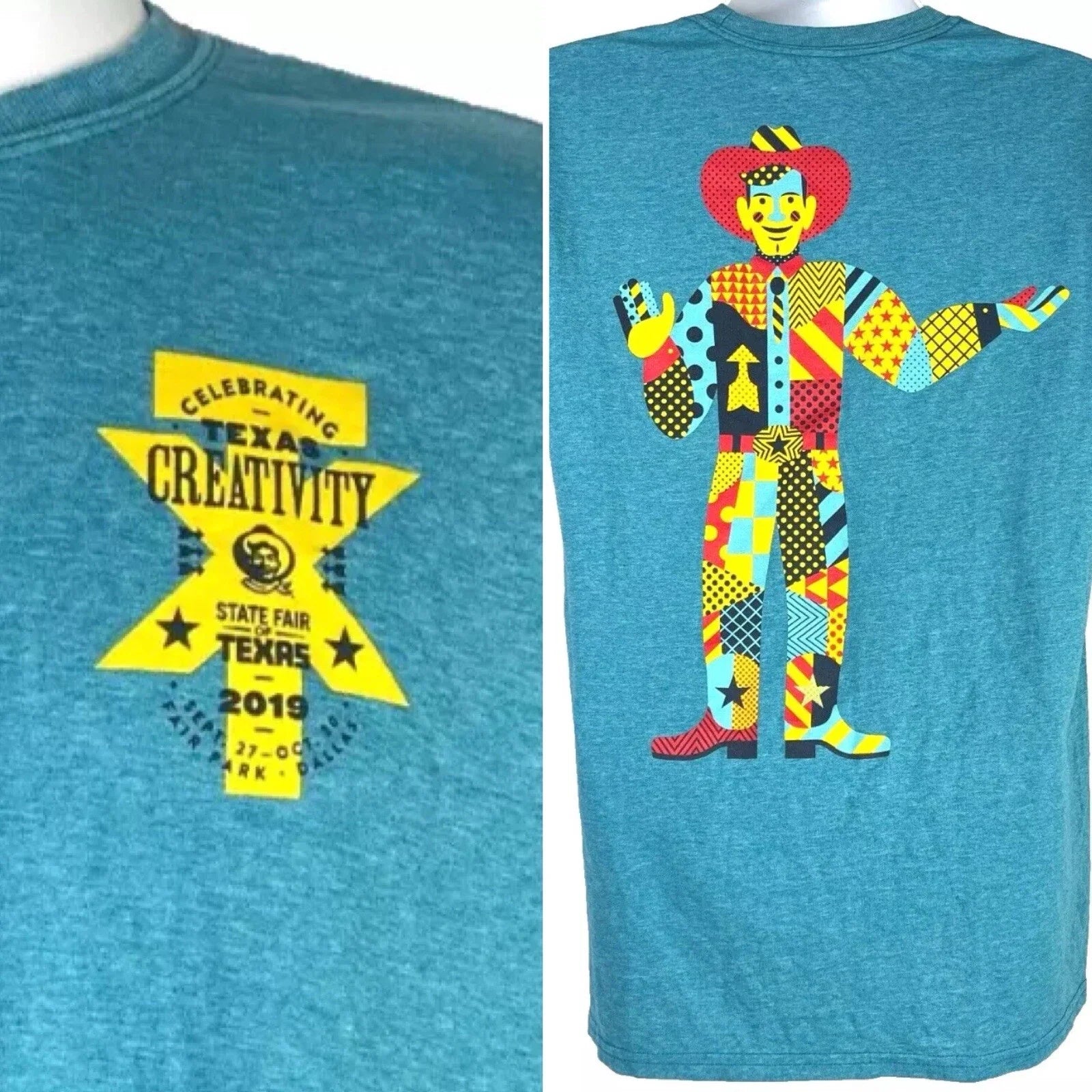 Texas State Fair 2019 Mens T-Shirt size Large Creativity Retro Cowboy Rodeo Unisex T-shirt, Sweatshirt, Hoodie, Long Sleeve Tee - T-Shirt, Sweatshirt, Hoodie