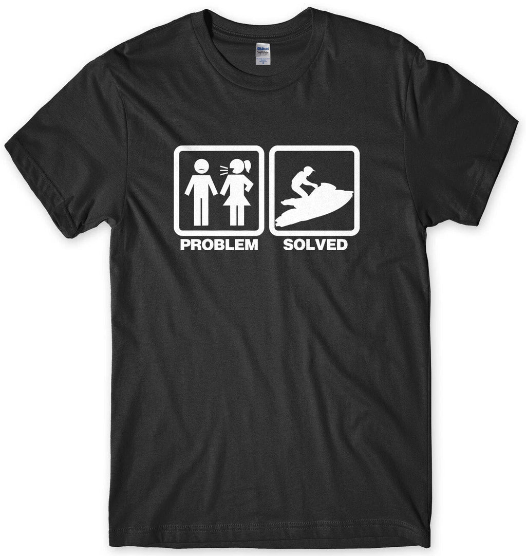 Problem Solved Jet Ski Mens Funny Unisex T-Shirt Unisex T-shirt, Sweatshirt, Hoodie, Long Sleeve Tee - T-Shirt, Sweatshirt, Hoodie