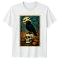 Raven Skull Halloween Holiday Mens T-Shirt Womens Graphic Tee Spooky Design Unisex T-shirt, Sweatshirt, Hoodie, Long Sleeve Tee - T-Shirt, Sweatshirt, Hoodie