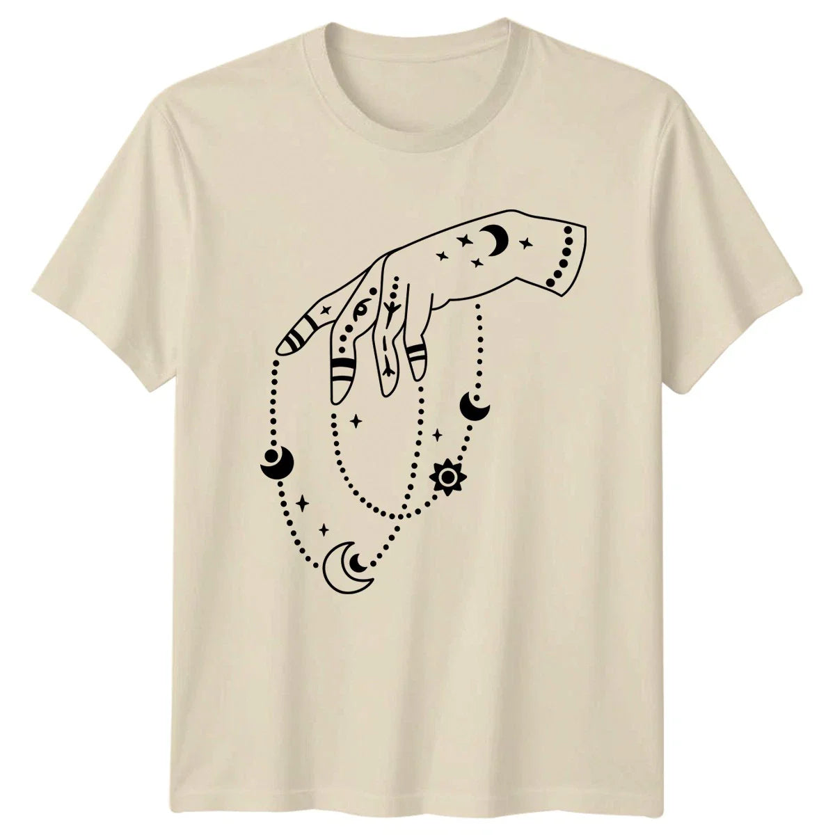 Mystic Hand Celestial Moon Stars Spiritual T-Shirt Celestial Boho Spirituality Unisex T-shirt, Sweatshirt, Hoodie, Long Sleeve Tee - T-Shirt, Sweatshirt, Hoodie