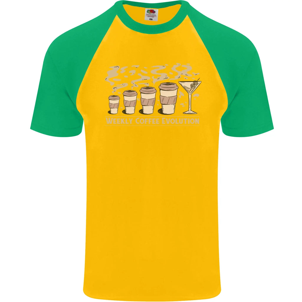 Weekly Coffee To Alcohol Evolution Wine Mens S/S Baseball T-Shirt Unisex T-shirt, Sweatshirt, Hoodie, Long Sleeve Tee - T-Shirt, Sweatshirt, Hoodie