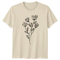 Delicate Botanical Line Art Wildflower Womens T-Shirt Unisex T-shirt, Sweatshirt, Hoodie, Long Sleeve Tee - T-Shirt, Sweatshirt, Hoodie