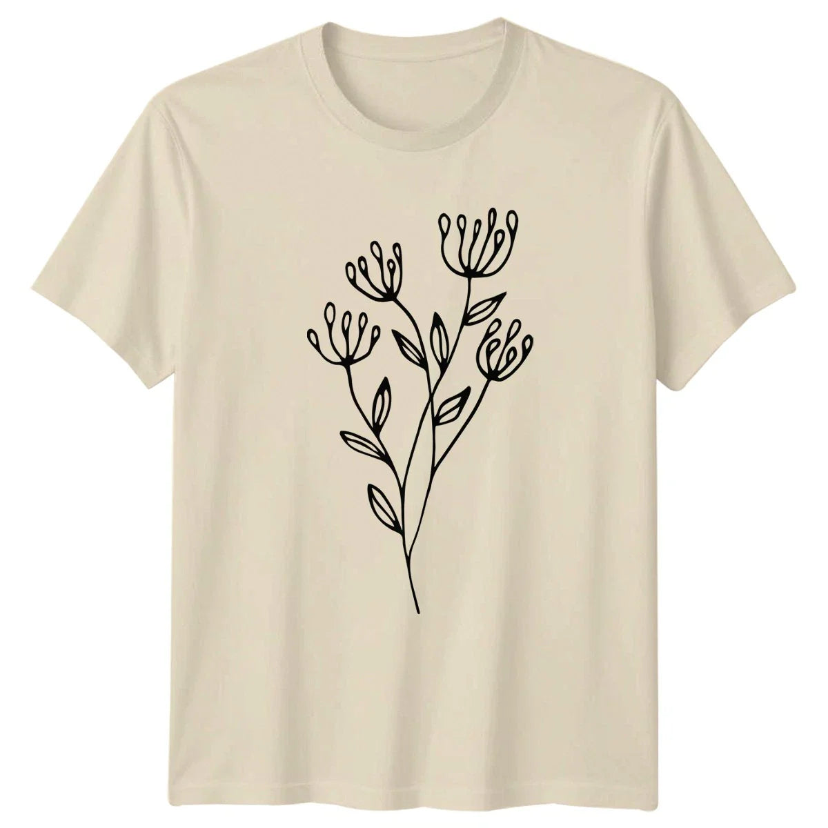 Delicate Botanical Line Art Wildflower Womens T-Shirt Unisex T-shirt, Sweatshirt, Hoodie, Long Sleeve Tee - T-Shirt, Sweatshirt, Hoodie