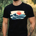 Mens Sea Waves Motif Cotton T-Shirt Size XS to 5XL Unisex T-shirt, Sweatshirt, Hoodie, Long Sleeve Tee - T-Shirt, Sweatshirt, Hoodie