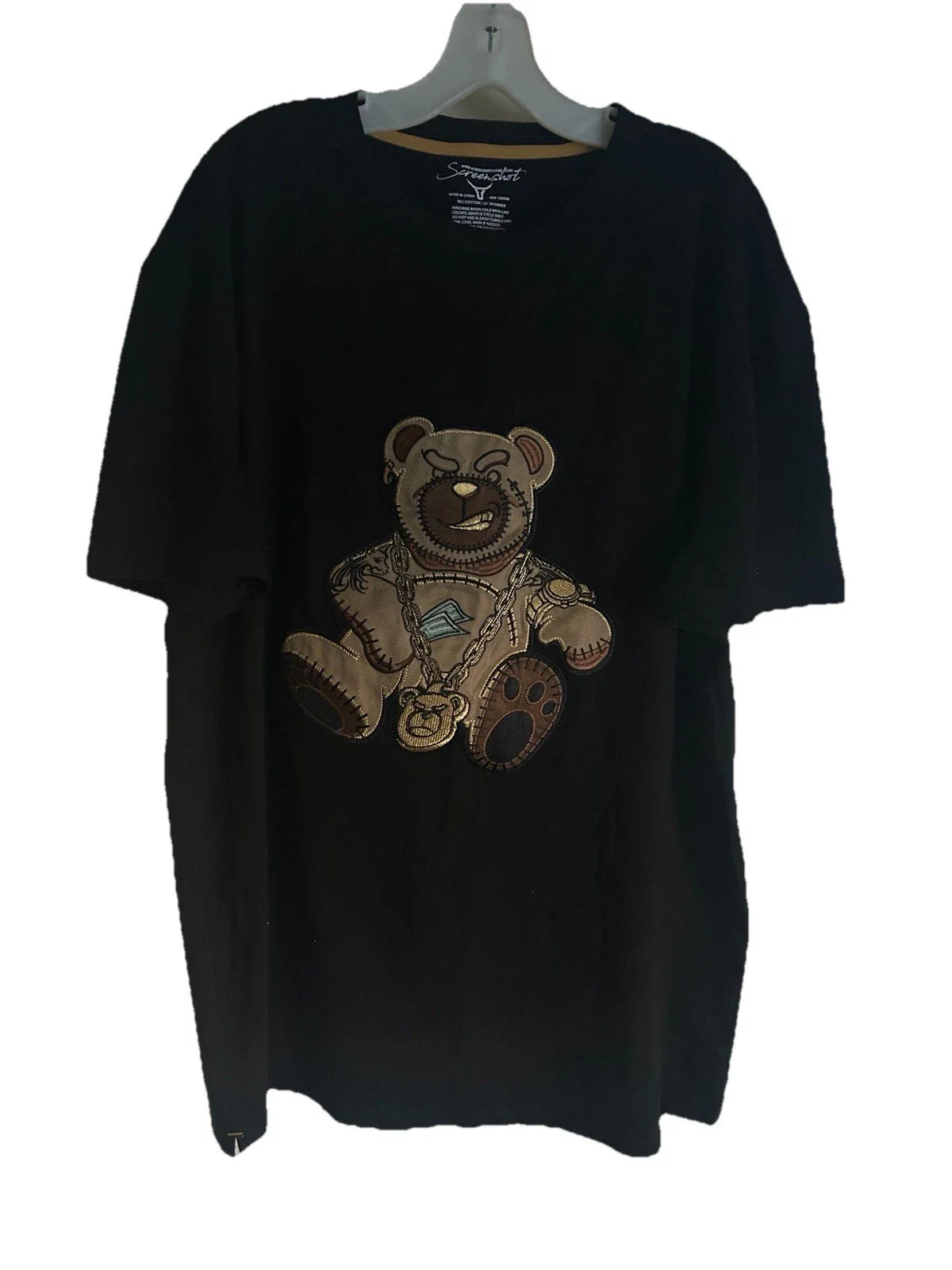 ScreenShot T-Shirt Mens Size 3XL 3D Bear Gold Chain Hip Hop Streetwear S/S Unisex T-shirt, Sweatshirt, Hoodie, Long Sleeve Tee - T-Shirt, Sweatshirt, Hoodie