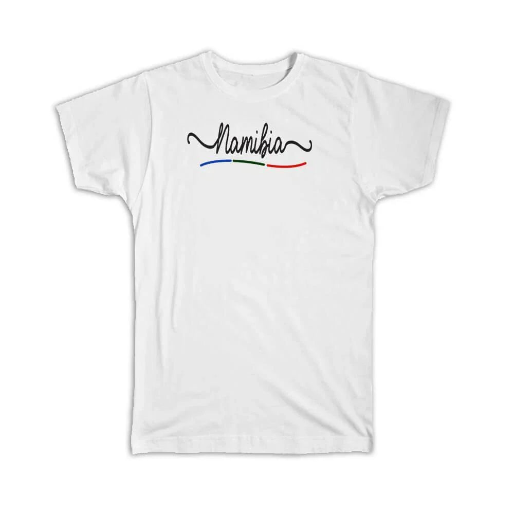 Gift T-Shirt : Namibia Flag Colors Namibian Travel Expat Country Minimalist Unisex T-shirt, Sweatshirt, Hoodie, Long Sleeve Tee - T-Shirt, Sweatshirt, Hoodie