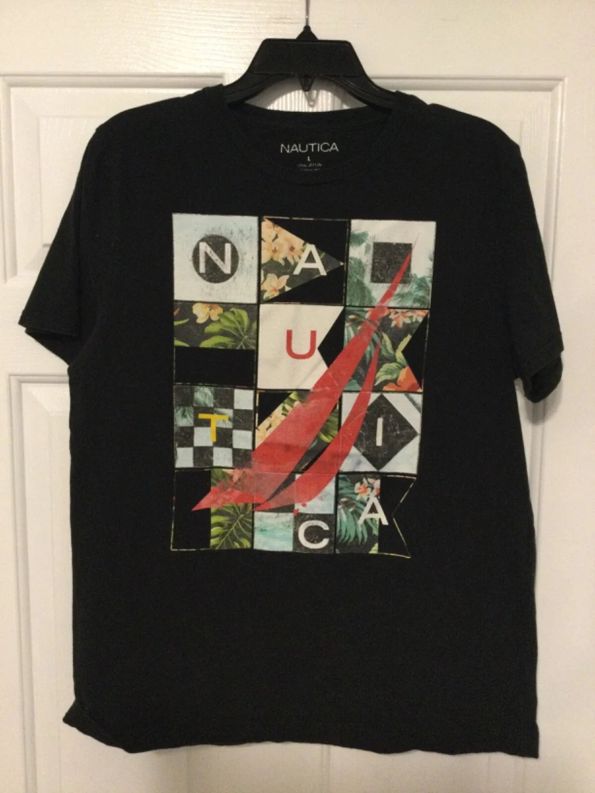 Nautica T-Shirt Large Logo Black Men Womens Trendy Look Short Sleeve       0023 Unisex T-shirt, Sweatshirt, Hoodie, Long Sleeve Tee - T-Shirt, Sweatshirt, Hoodie