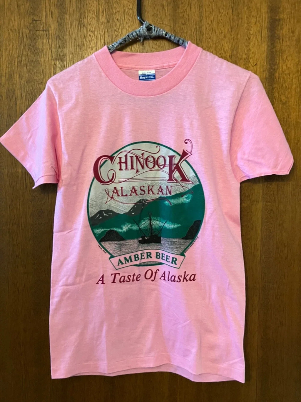 Vintage Chinook Alaskan Amber Beer T-shirt  - Pink - size Sm - NEW - Fast Ship Unisex T-shirt, Sweatshirt, Hoodie, Long Sleeve Tee - T-Shirt, Sweatshirt, Hoodie