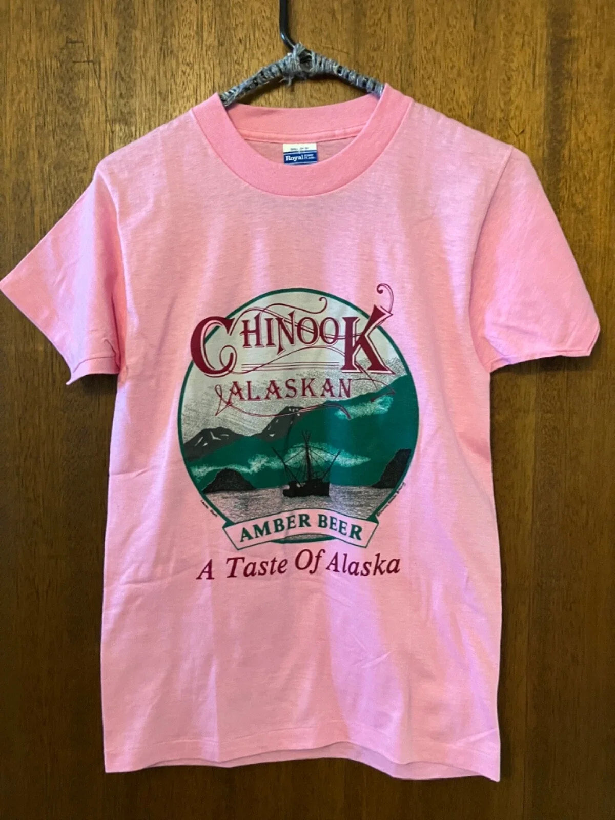 Vintage Chinook Alaskan Amber Beer T-shirt  - Pink - size Sm - NEW - Fast Ship Unisex T-shirt, Sweatshirt, Hoodie, Long Sleeve Tee - T-Shirt, Sweatshirt, Hoodie