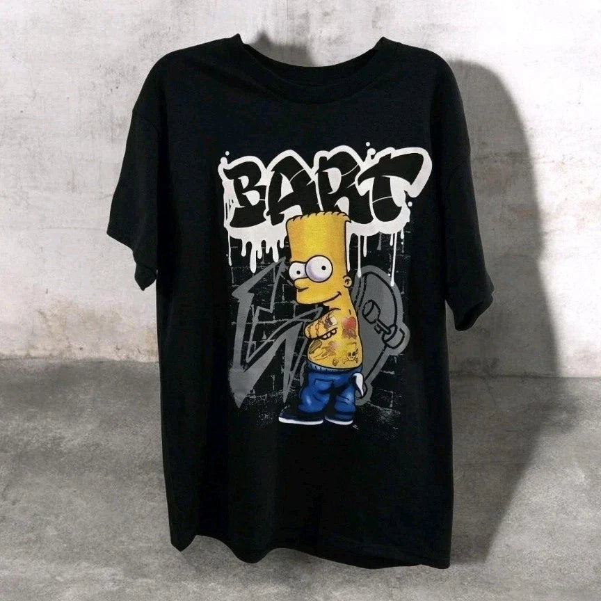 Bart Simpson Graphic T Shirt Large Black Graffiti Skate Streetwear Y2K Unisex T-shirt, Sweatshirt, Hoodie, Long Sleeve Tee - T-Shirt, Sweatshirt, Hoodie