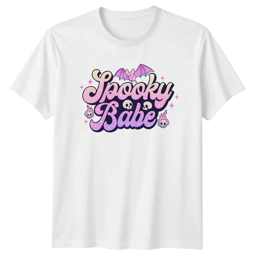 Spooky Babe Womens T-Shirt Pastel Goth Halloween Halloween Gift For Her Unisex T-shirt, Sweatshirt, Hoodie, Long Sleeve Tee - T-Shirt, Sweatshirt, Hoodie