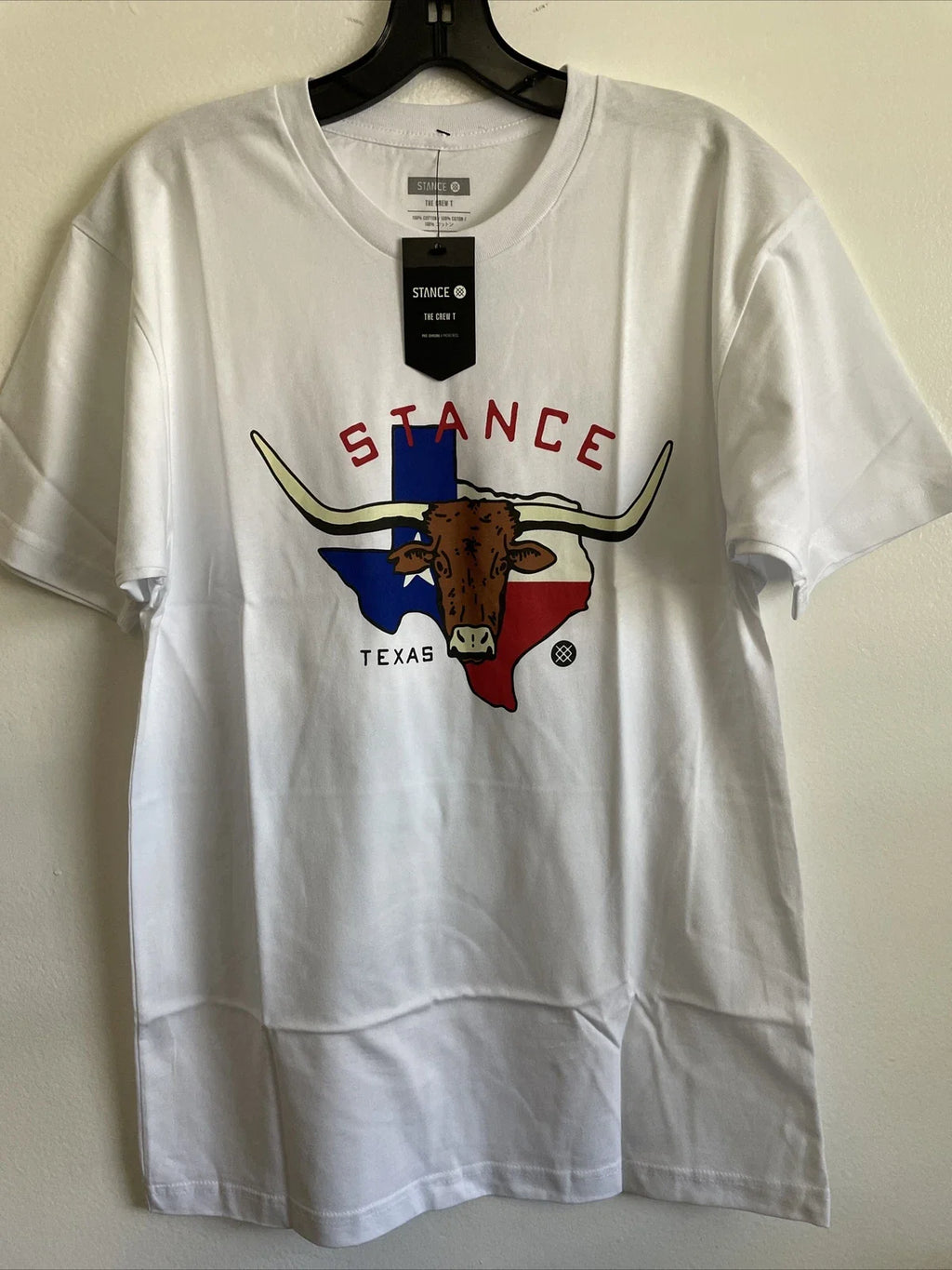 New Stance Designer Mens Graphic Street Style Texas Logo Tee Shirt Size L White Unisex T-shirt, Sweatshirt, Hoodie, Long Sleeve Tee - T-Shirt, Sweatshirt, Hoodie