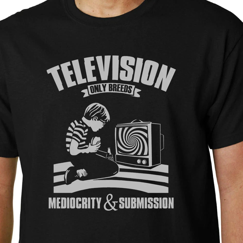 Mediocrity Race Only Television & Presentation T-Shirt Motto Phrase Funny Banksy Unisex T-shirt, Sweatshirt, Hoodie, Long Sleeve Tee - T-Shirt, Sweatshirt, Hoodie