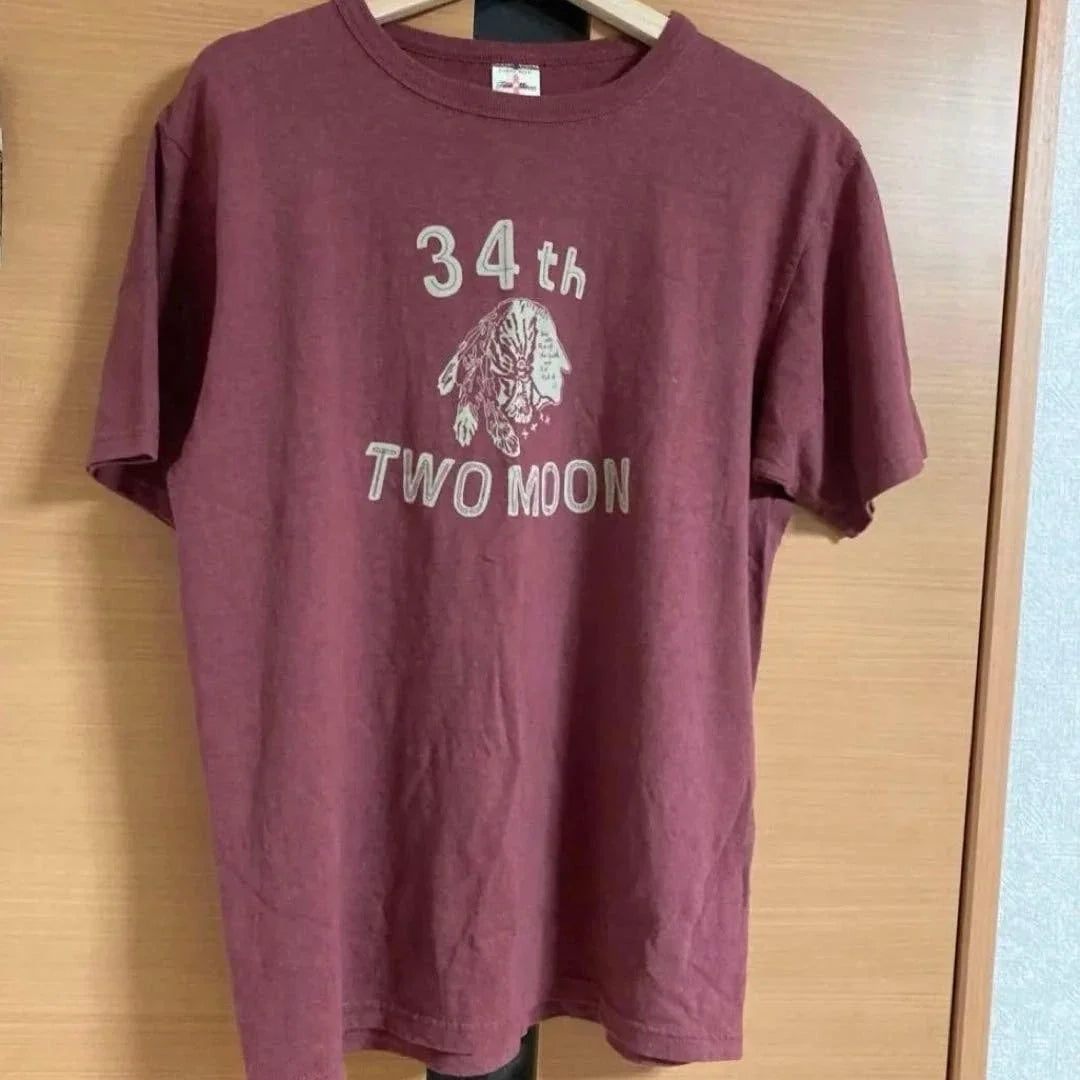 Two Moon 34th T-Shirt Wine Red Size L Cotton Unisex T-shirt, Sweatshirt, Hoodie, Long Sleeve Tee - T-Shirt, Sweatshirt, Hoodie