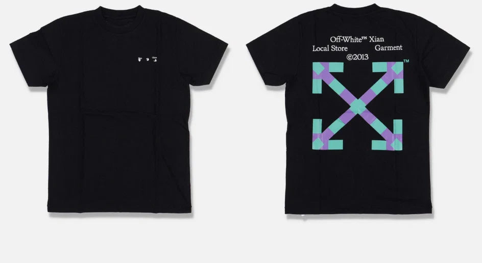 Black Off White Tee Reprint Xian Exclusive Arrows Logo Streetwear Shirt S-5XL Unisex T-shirt, Sweatshirt, Hoodie, Long Sleeve Tee - T-Shirt, Sweatshirt, Hoodie