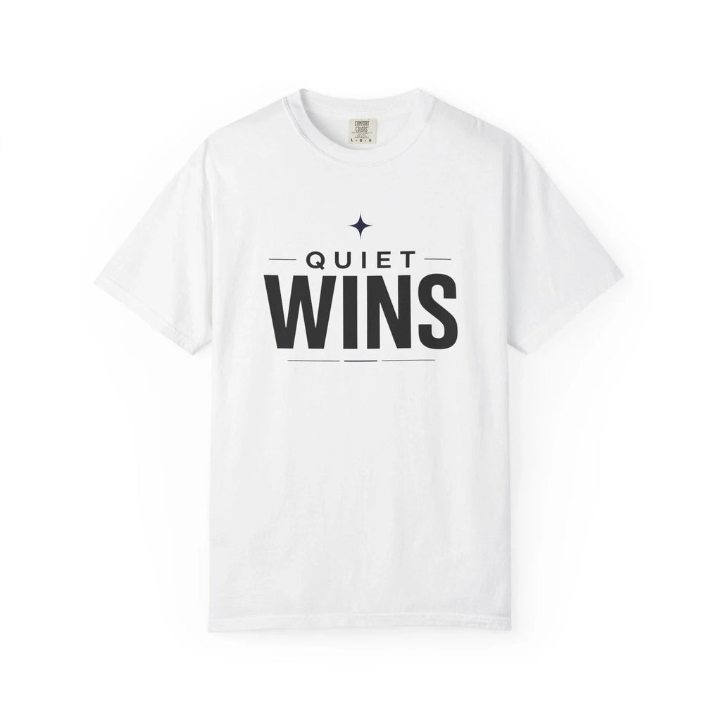 Quiet Wins Minimalist Typography T Shirt Short Sleeve Casual Shirt Unisex T-shirt, Sweatshirt, Hoodie, Long Sleeve Tee - T-Shirt, Sweatshirt, Hoodie