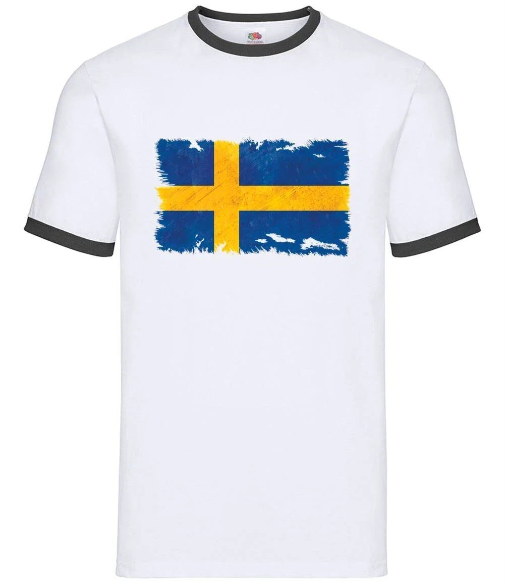 Sweden Grunge Flag Style - Men Ringtone - Swedish Country Travel Flags Unisex T-shirt, Sweatshirt, Hoodie, Long Sleeve Tee - T-Shirt, Sweatshirt, Hoodie