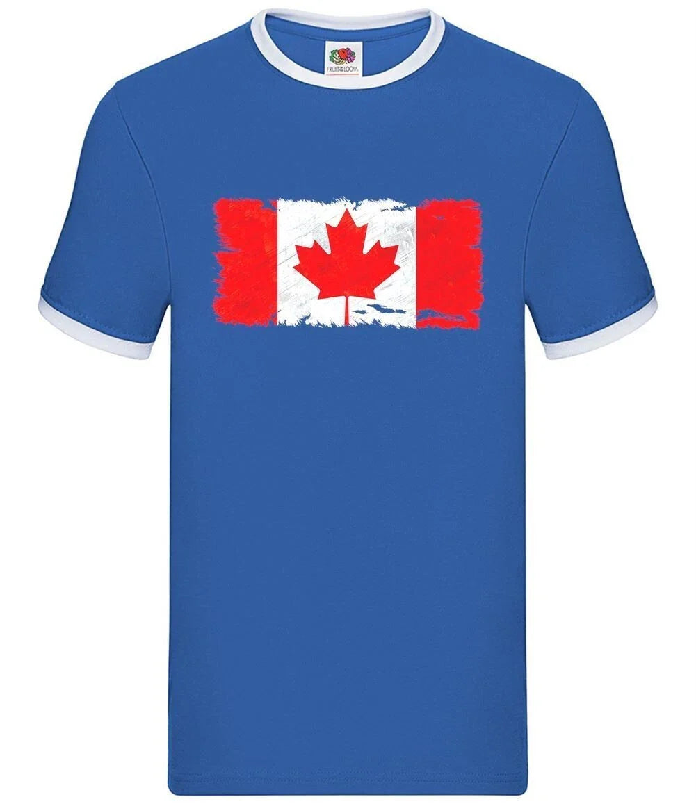 Canada Grunge Style Flag - Mens Ringer - Canadian Country Flags Ottawa Love Unisex T-shirt, Sweatshirt, Hoodie, Long Sleeve Tee - T-Shirt, Sweatshirt, Hoodie