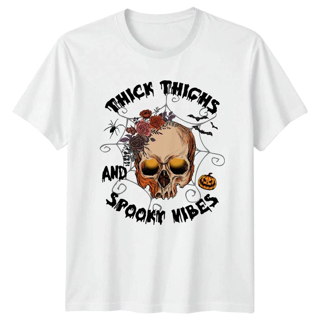 Thick Thighs And Spooky Womens T-Shirt Gothic Aesthetic Halloween Gift For Her Unisex T-shirt, Sweatshirt, Hoodie, Long Sleeve Tee - T-Shirt, Sweatshirt, Hoodie