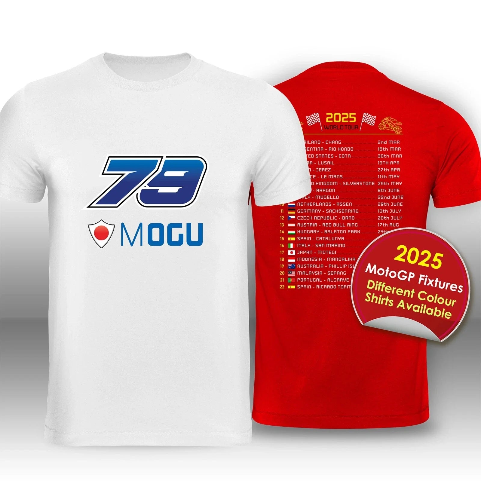 Miguel Ai Ogura 2025 MotoGP Race Calendar T-Shirt Unisex T-shirt, Sweatshirt, Hoodie, Long Sleeve Tee - T-Shirt, Sweatshirt, Hoodie