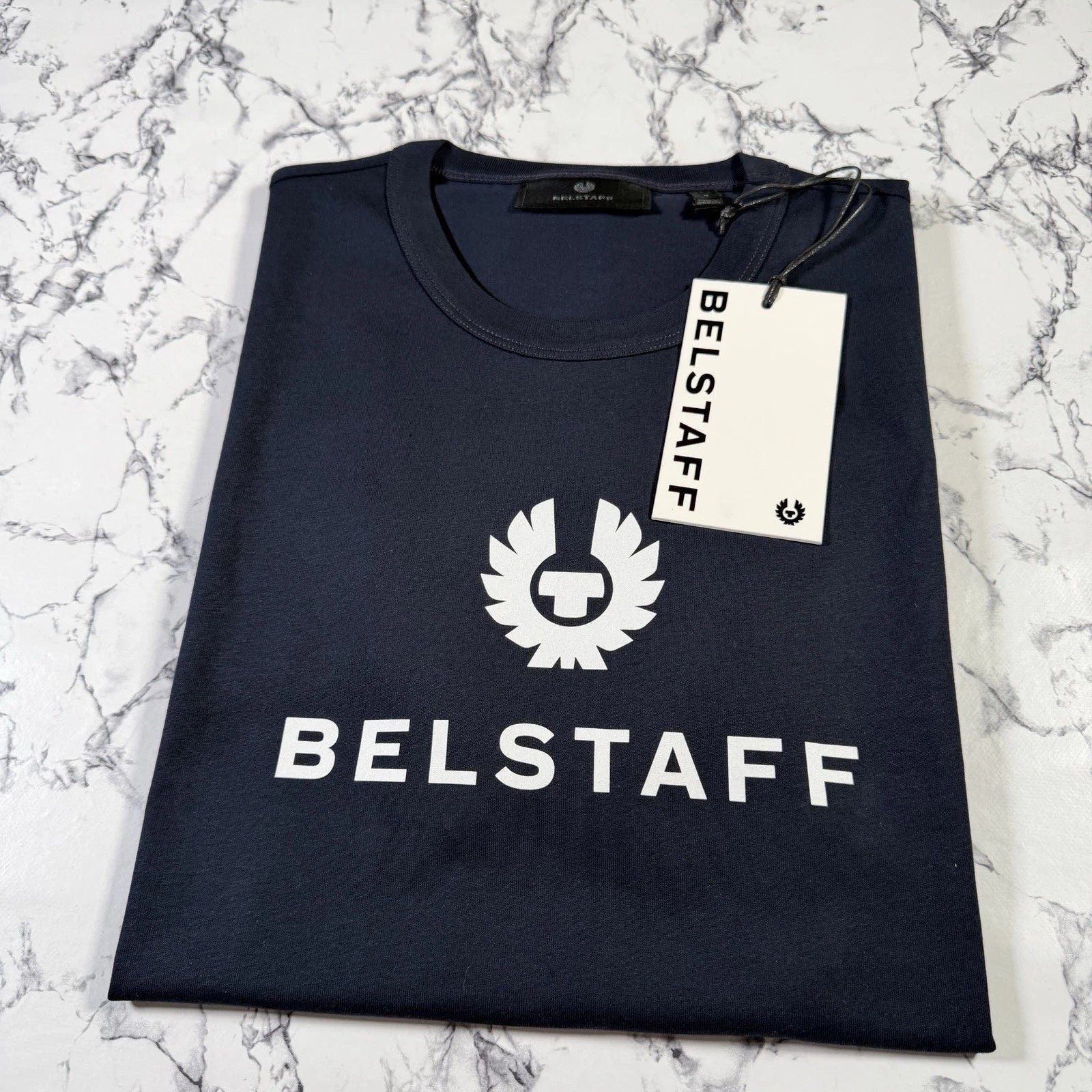 BELSTAFF Mens Deep Navy Signature Logo Phoenix T Shirt SIZE LARGE BNWT Authentic Unisex T-shirt, Sweatshirt, Hoodie, Long Sleeve Tee - T-Shirt, Sweatshirt, Hoodie