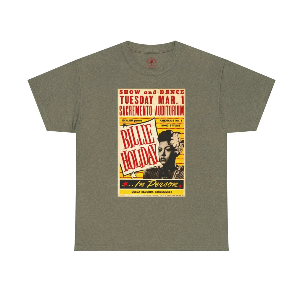 Retro Throwback Concert Poster Tee T Shirt: Billie Holiday JAZZ NWT S-5XL Unisex T-shirt, Sweatshirt, Hoodie, Long Sleeve Tee - T-Shirt, Sweatshirt, Hoodie