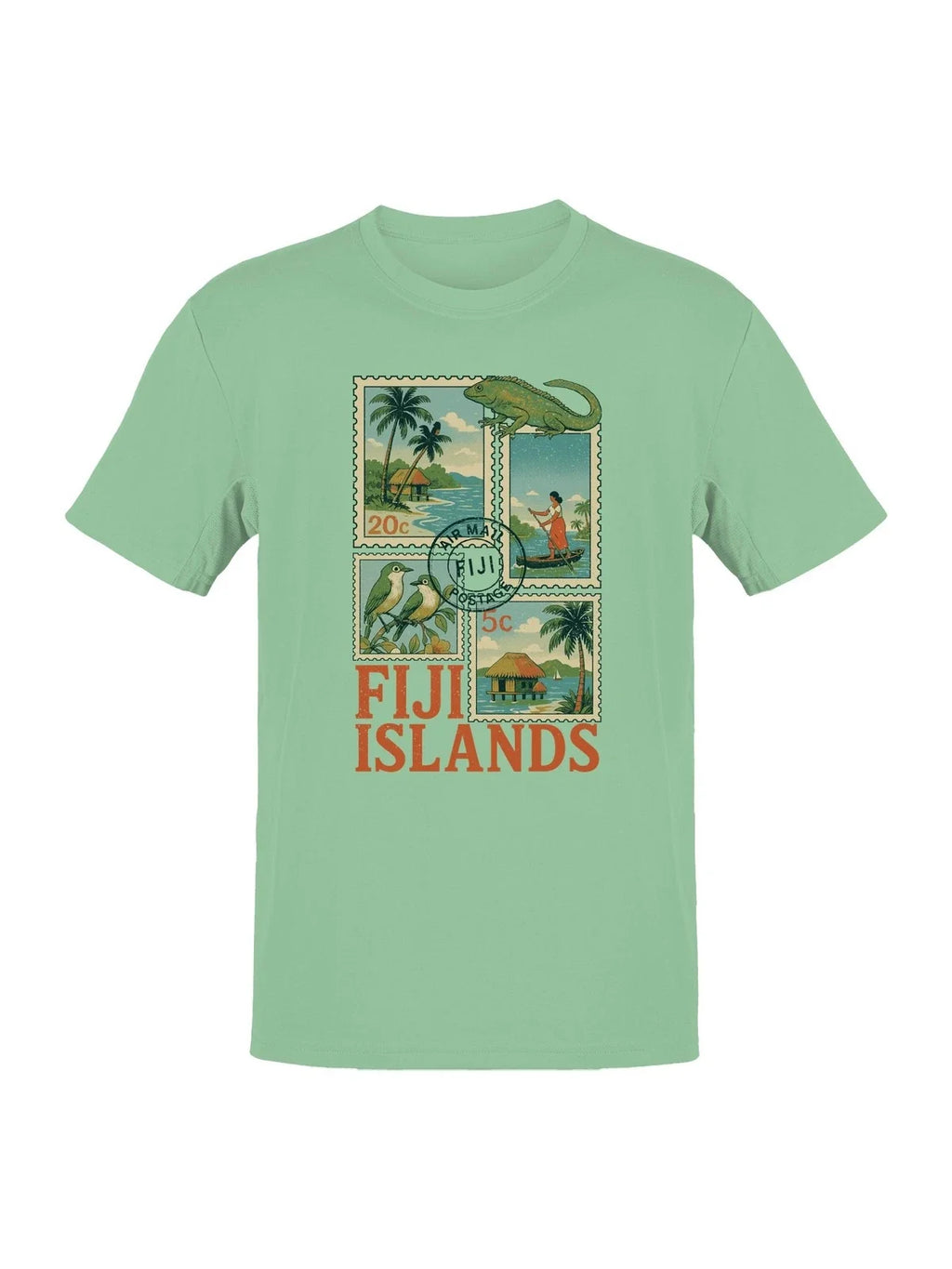 Fiji Islands Stamp Art Collection Men's T-shirt Unisex T-shirt, Sweatshirt, Hoodie, Long Sleeve Tee - T-Shirt, Sweatshirt, Hoodie