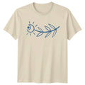 Sun Moon Nature Leaf Design T-Shirt Minimalist Boho Nature Celestial Birthday Unisex T-shirt, Sweatshirt, Hoodie, Long Sleeve Tee - T-Shirt, Sweatshirt, Hoodie
