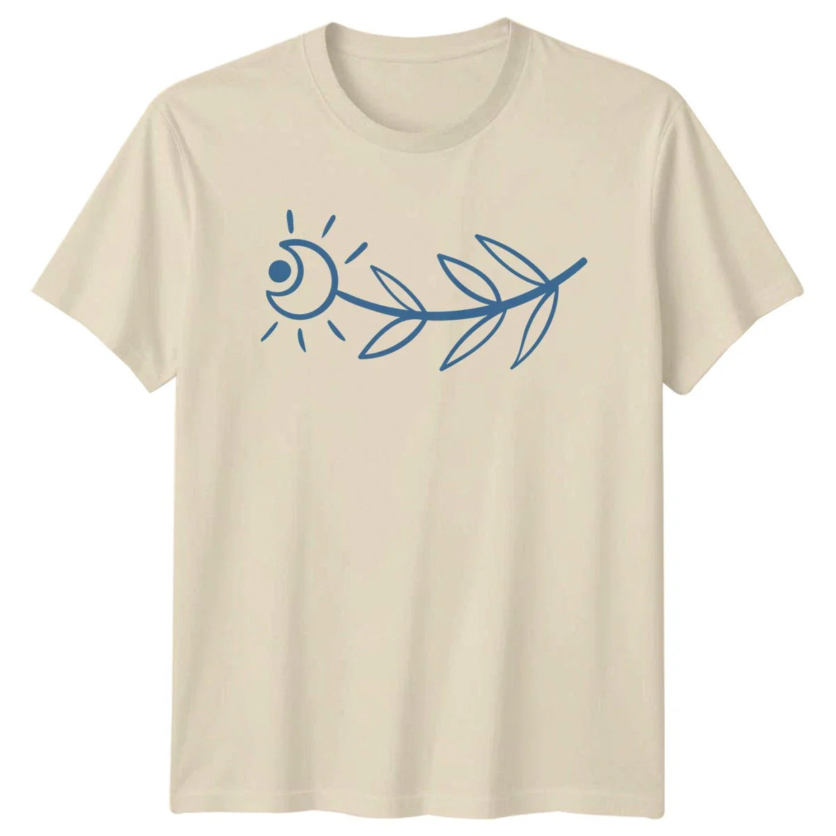Sun Moon Nature Leaf Design T-Shirt Minimalist Boho Nature Celestial Birthday Unisex T-shirt, Sweatshirt, Hoodie, Long Sleeve Tee - T-Shirt, Sweatshirt, Hoodie