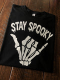 Stay Spooky T-shirt Halloween Vibes Skeleton Hands Popular Gift Horror Fun Unisex T-shirt, Sweatshirt, Hoodie, Long Sleeve Tee - T-Shirt, Sweatshirt, Hoodie