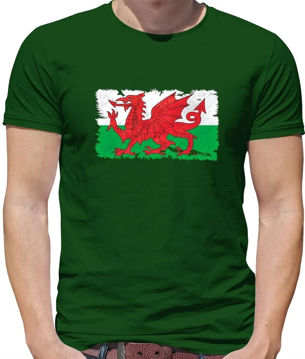 Wales Grunge Flag Style - T-Shirt - Welsh Cymru Country Rugby 6 Nations Unisex T-shirt, Sweatshirt, Hoodie, Long Sleeve Tee - T-Shirt, Sweatshirt, Hoodie