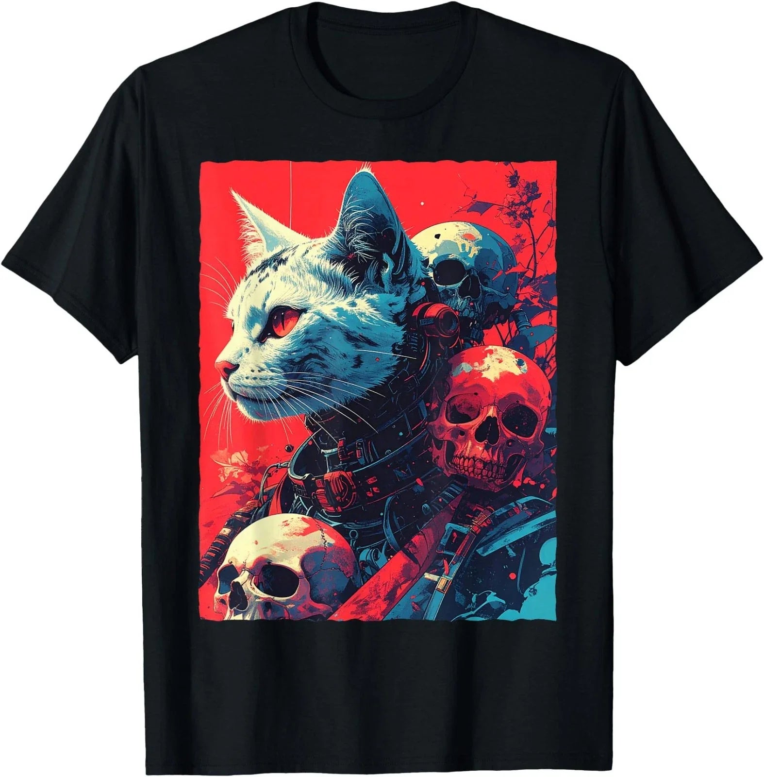 Mecha Cyborg Cat Skulls Dystopian Sci-Fi Gothic Aesthetic T-Shirt Unisex T-shirt, Sweatshirt, Hoodie, Long Sleeve Tee - T-Shirt, Sweatshirt, Hoodie