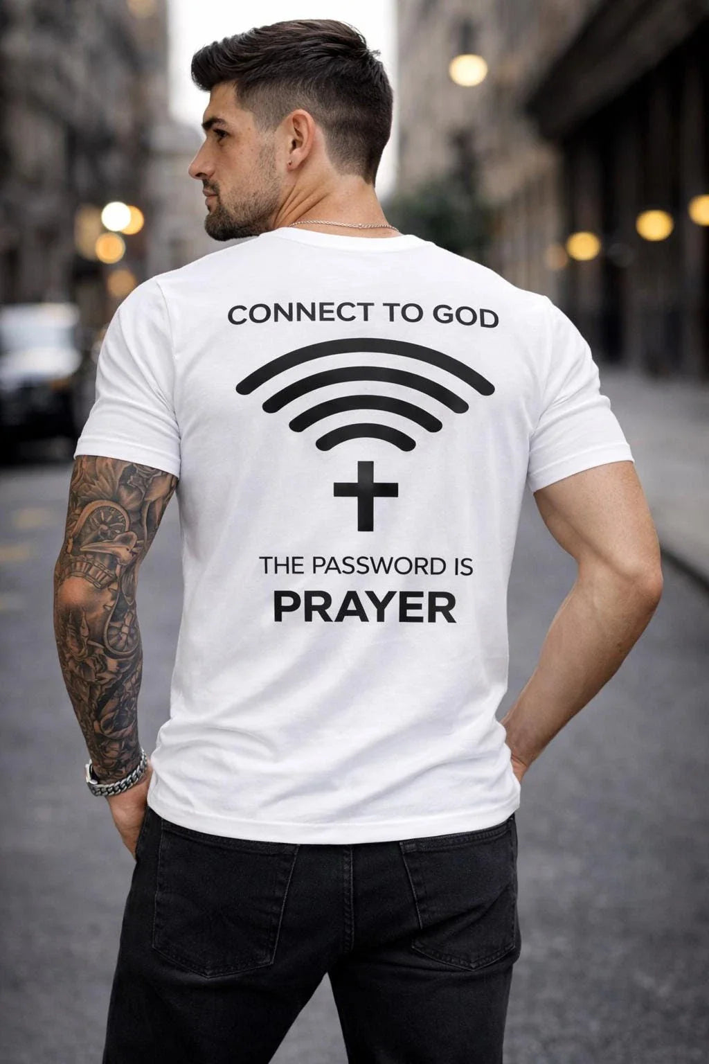 Connect to God Shirt, The Password is Prayer Tee, Christian WiFi Shirt, Faith Unisex T-shirt, Sweatshirt, Hoodie, Long Sleeve Tee - T-Shirt, Sweatshirt, Hoodie