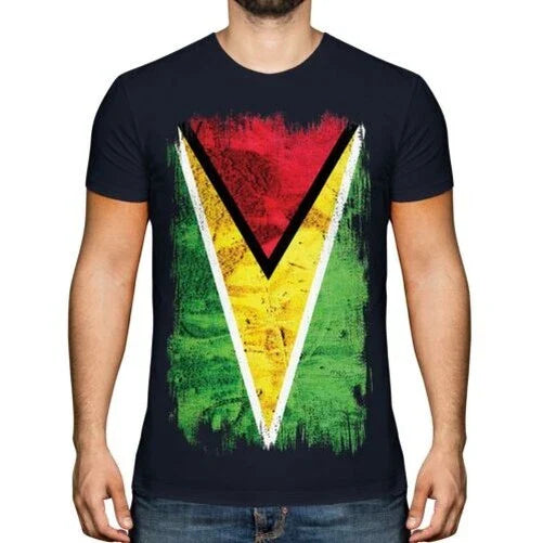 Guyana Grunge Flag Men T-Shirt Guyana Football Guyana Gift Shirt Unisex T-shirt, Sweatshirt, Hoodie, Long Sleeve Tee - T-Shirt, Sweatshirt, Hoodie