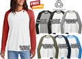 Mens Triblend Long Sleeve Baseball Tee Colorblock Soft Raglan T-Shirt XS-4XL NEW Unisex T-shirt, Sweatshirt, Hoodie, Long Sleeve Tee - T-Shirt, Sweatshirt, Hoodie