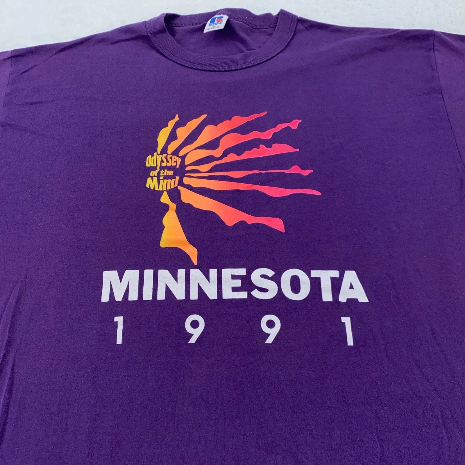 Vintage Odyssey Of The Mind Shirt Mens Extra Large Minnesota 1991 Russell 90s OM Unisex T-shirt, Sweatshirt, Hoodie, Long Sleeve Tee - T-Shirt, Sweatshirt, Hoodie