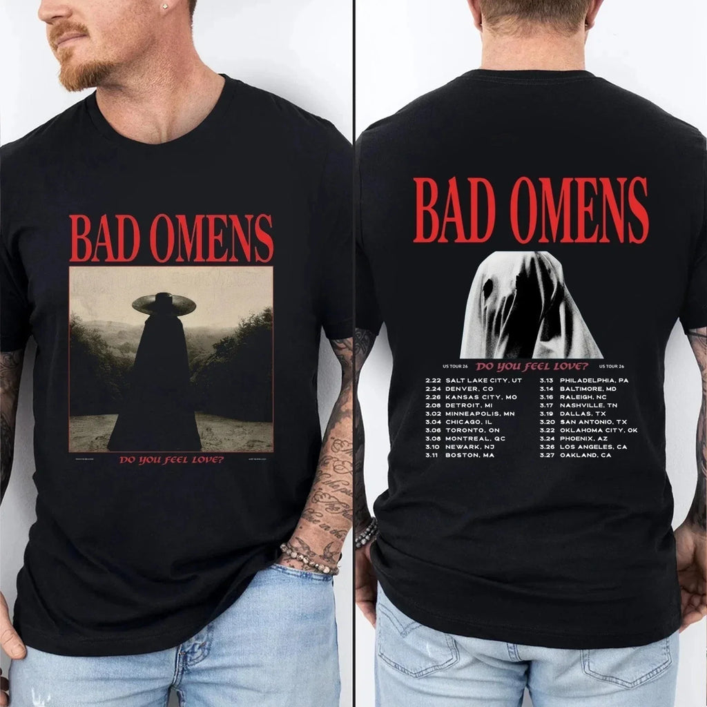 BAD OMENS Do You Feel Love Tour Shirt, Gothic Rock Graphic T Shirt Black S-5XL Unisex T-shirt, Sweatshirt, Hoodie, Long Sleeve Tee - T-Shirt, Sweatshirt, Hoodie