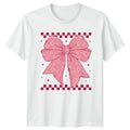 Pink Doodle Bow Heart Kawaii Womens T-Shirt Coquette Aesthetic Fashion Unisex T-shirt, Sweatshirt, Hoodie, Long Sleeve Tee - T-Shirt, Sweatshirt, Hoodie