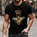 New Men Luxury Diamond Bee Crown Rhinestones Fashion Black T-Shirt High Quality Unisex T-shirt, Sweatshirt, Hoodie, Long Sleeve Tee - T-Shirt, Sweatshirt, Hoodie