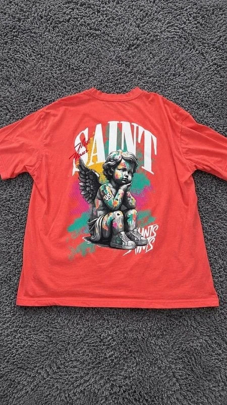 R GSTR Not Your Saint Graphic T-Shirt XL Pink Streetwear Tee Unisex T-shirt, Sweatshirt, Hoodie, Long Sleeve Tee - T-Shirt, Sweatshirt, Hoodie