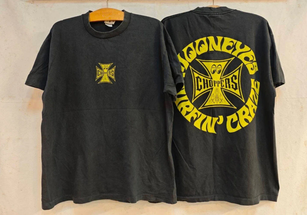 Vintage West Coast Choppers Center Logo Mooneyes Yellow Y2K Sz.L T-Shirt REPRINT Unisex T-shirt, Sweatshirt, Hoodie, Long Sleeve Tee - T-Shirt, Sweatshirt, Hoodie
