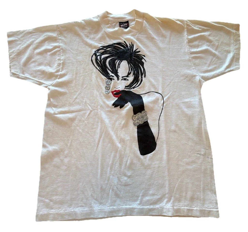 VTG Handmade Puff Paint Glam Lady T Shirt Large Best Tag USA Made Wearable Art Unisex T-shirt, Sweatshirt, Hoodie, Long Sleeve Tee - T-Shirt, Sweatshirt, Hoodie