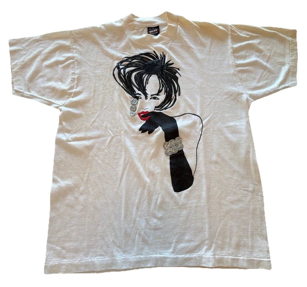 VTG Handmade Puff Paint Glam Lady T Shirt Large Best Tag USA Made Wearable Art Unisex T-shirt, Sweatshirt, Hoodie, Long Sleeve Tee - T-Shirt, Sweatshirt, Hoodie