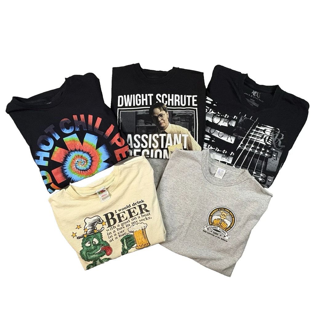 MIXED LOT OF 5 Men's M Various T Shirts Rock/Beer/Dwight Schrute SEE DESCRIPTION Unisex T-shirt, Sweatshirt, Hoodie, Long Sleeve Tee - T-Shirt, Sweatshirt, Hoodie