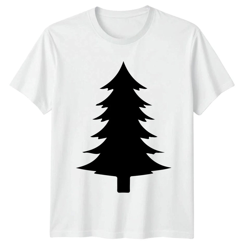 Christmas Tree Silhouette Minimalist Design T-Shirt Winter Holiday Evergreen Unisex T-shirt, Sweatshirt, Hoodie, Long Sleeve Tee - T-Shirt, Sweatshirt, Hoodie