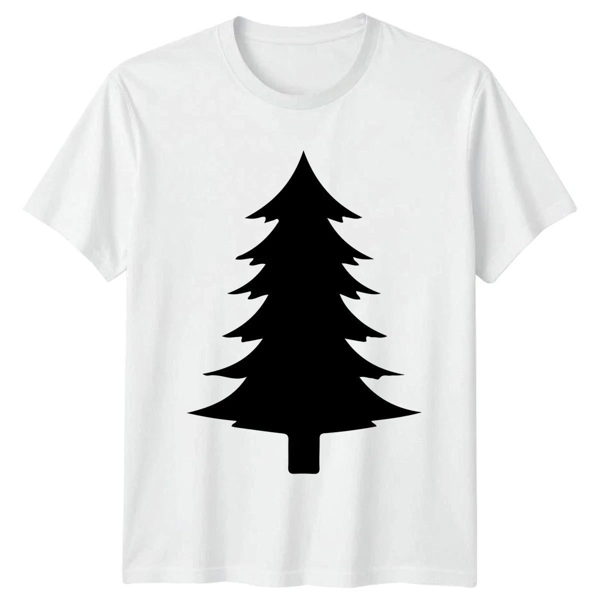 Christmas Tree Silhouette Minimalist Design T-Shirt Winter Holiday Evergreen Unisex T-shirt, Sweatshirt, Hoodie, Long Sleeve Tee - T-Shirt, Sweatshirt, Hoodie