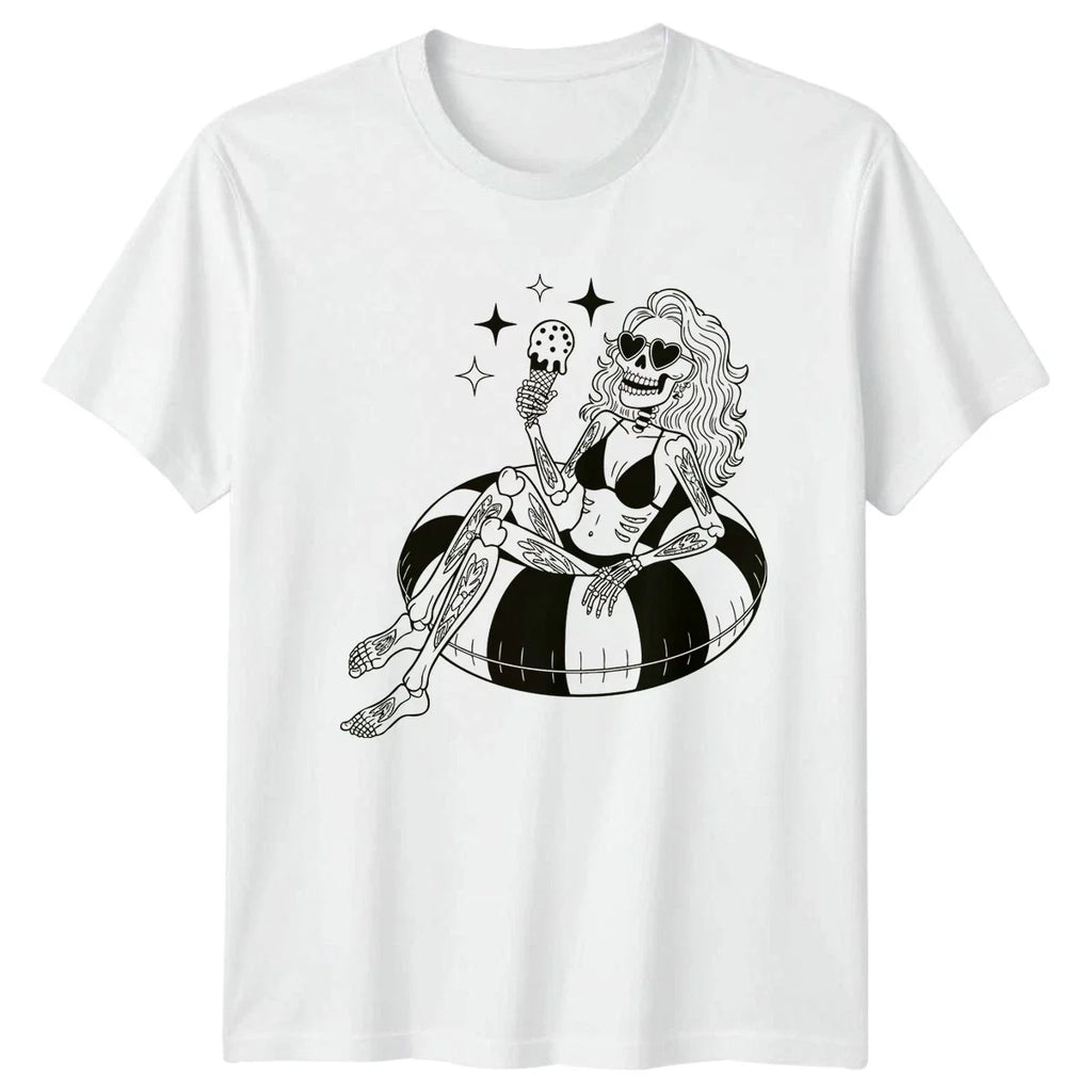 Summer Skeleton Lifestyle Womens Mens T-Shirt Fun Graphic Tee Unisex T-shirt, Sweatshirt, Hoodie, Long Sleeve Tee - T-Shirt, Sweatshirt, Hoodie