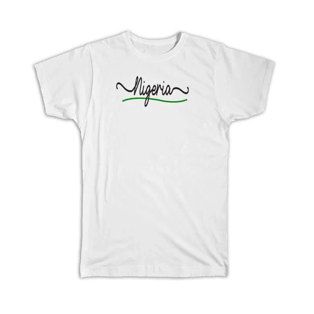 Gift T-Shirt : Nigeria Flag Colors Travel Expat Country Minimalist Unisex T-shirt, Sweatshirt, Hoodie, Long Sleeve Tee - T-Shirt, Sweatshirt, Hoodie