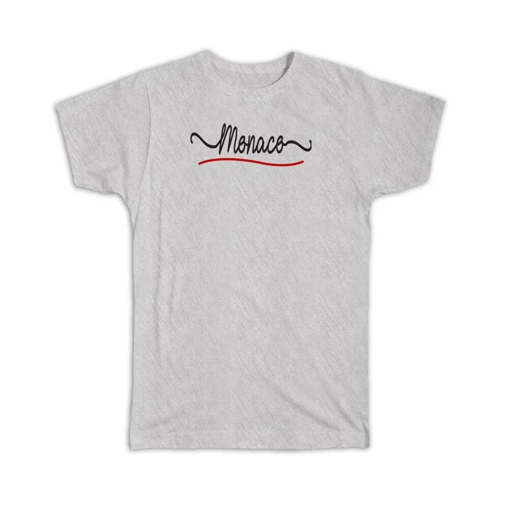 Gift T-Shirt : Monaco Flag Colors Monegasque Travel Expat Country Minimalist Unisex T-shirt, Sweatshirt, Hoodie, Long Sleeve Tee - T-Shirt, Sweatshirt, Hoodie